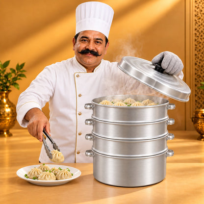Gurubhai Equipments Aluminium Momo Steamer 12" – Chef Gurubhai Demo
