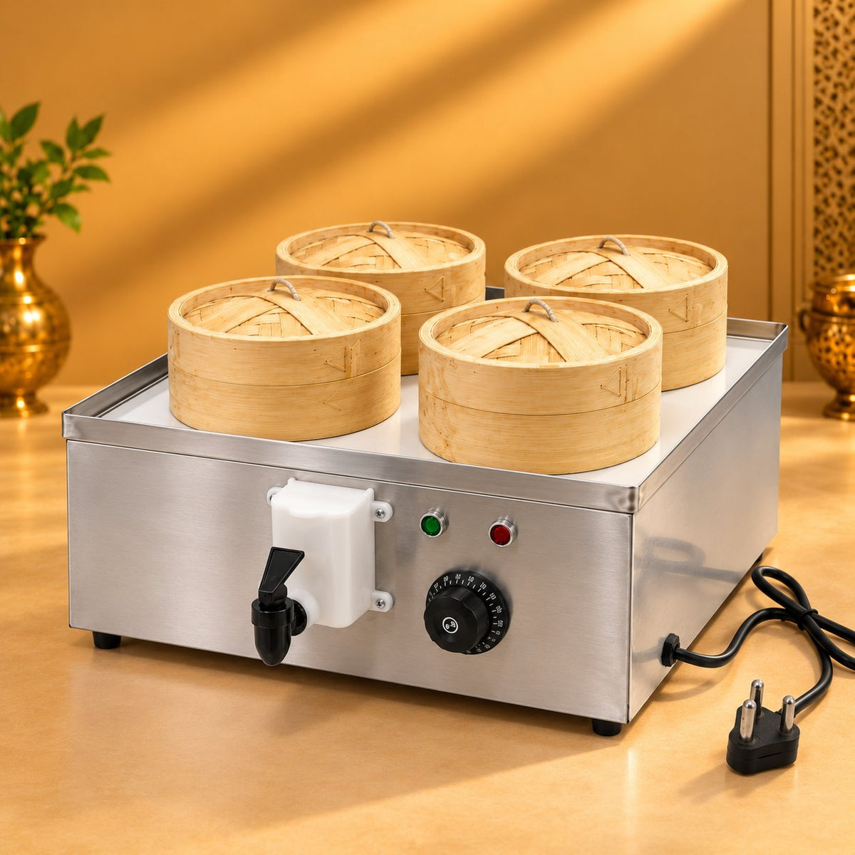 Gurubhai Equipments Electric Dim Sum Steamer – Hero View