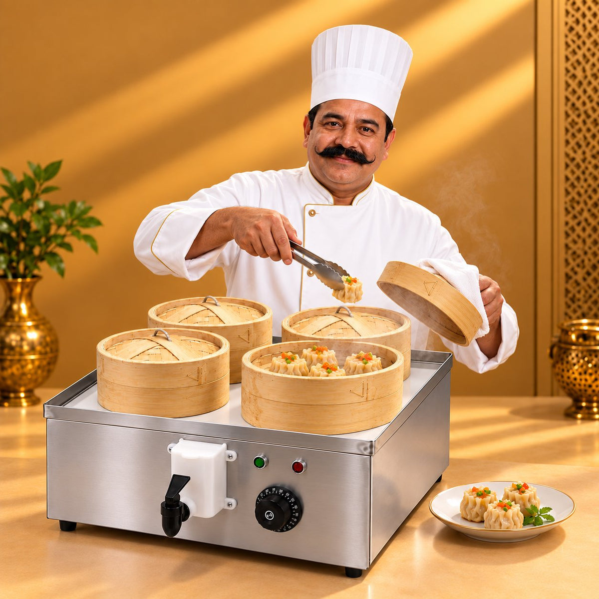 Gurubhai Equipments Electric Dim Sum Steamer – Chef Gurubhai Demo