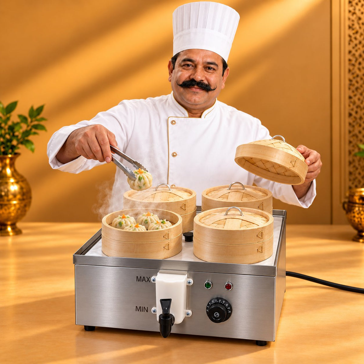 Gurubhai Equipments Electric Dim Sum Steamer – Chef Gurubhai Demo