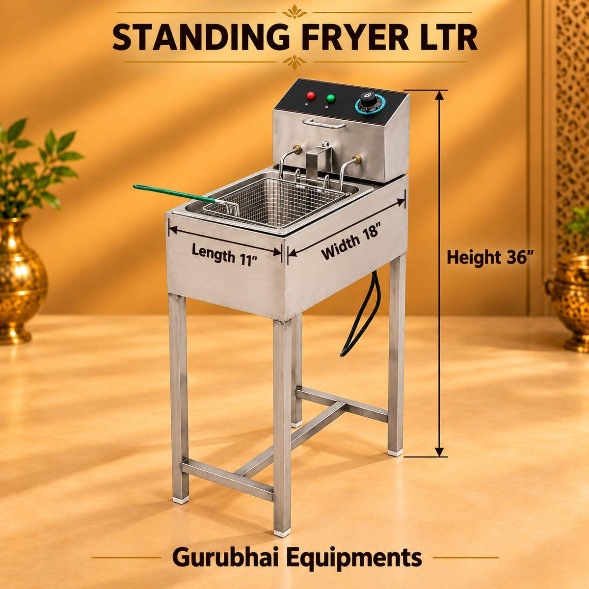 Gurubhai Equipments Standing Fryer Ltr – Dimensions & Specifications