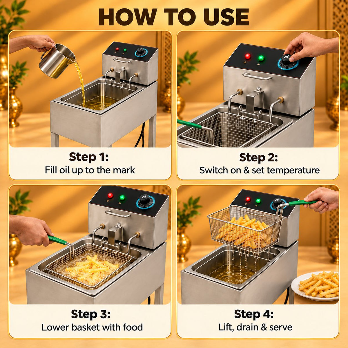 Gurubhai Equipments Standing Fryer Ltr – How to Use