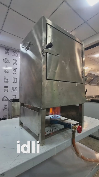 Commercial Idli Steamer – 6 Trays, 12 × 12 Inch, Electric + Gas