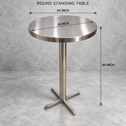 Round Standing Dining Table – 24 × 24 × 44 in