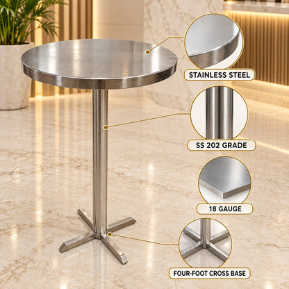 Round Standing Dining Table – 24 × 24 × 44 in