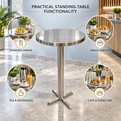 Round Standing Dining Table – 24 × 24 × 44 in