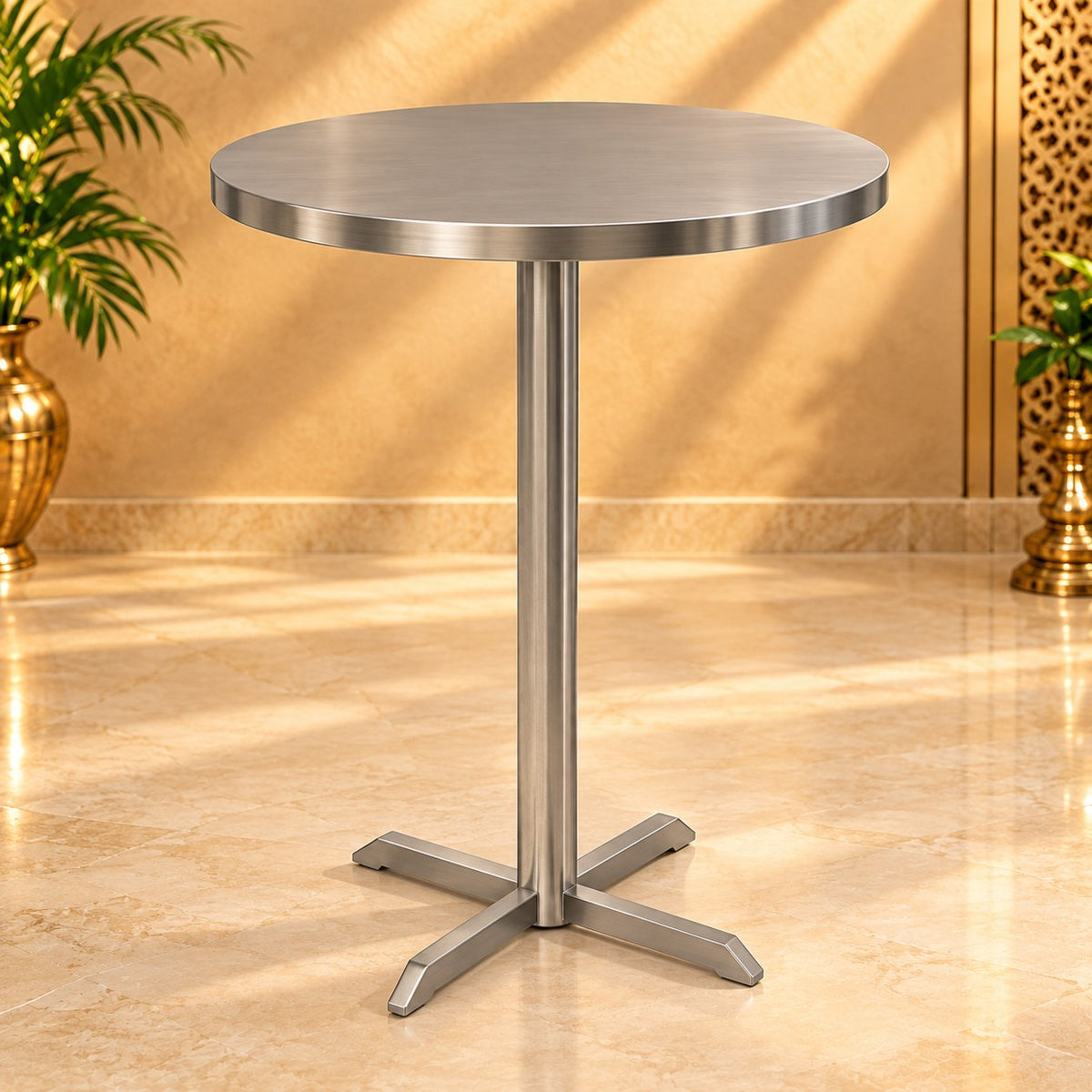 Round Standing Dining Table – 30 × 30 × 44 in
