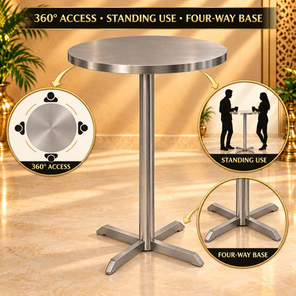 Round Standing Dining Table – 30 × 30 × 44 in