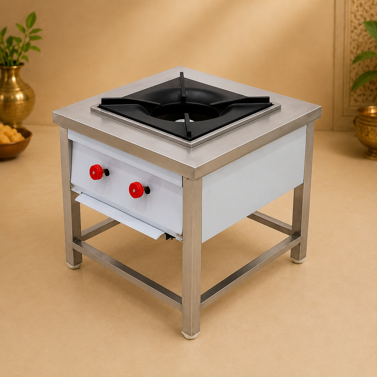 Single-Burner Stock Pot Bhatti Stove – 24 × 24 × 24