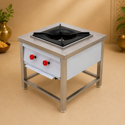 Single-Burner Stock Pot Bhatti Stove – 24 × 24 × 24