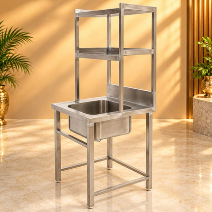 Single Sink with Pickup – 24 × 24 × 32 + 18 + 12 in