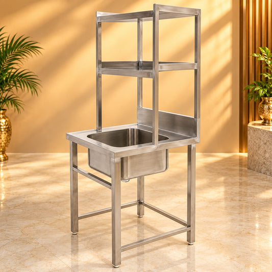 Single Sink with Pickup – 24 × 24 × 32 + 18 + 12 in