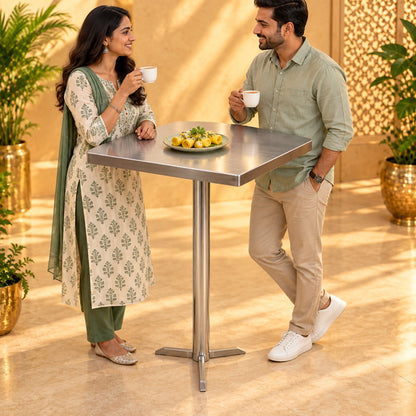 Square Standing Dining Table – 24 × 24 × 44 in