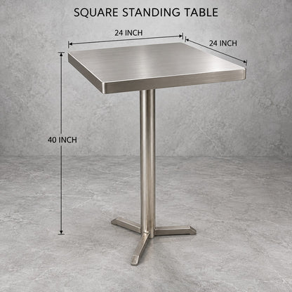 Square Standing Dining Table – 24 × 24 × 44 in