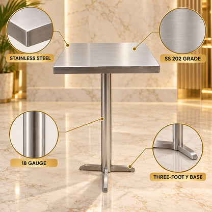 Square Standing Dining Table – 24 × 24 × 44 in