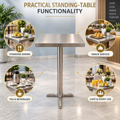 Square Standing Dining Table – 24 × 24 × 44 in